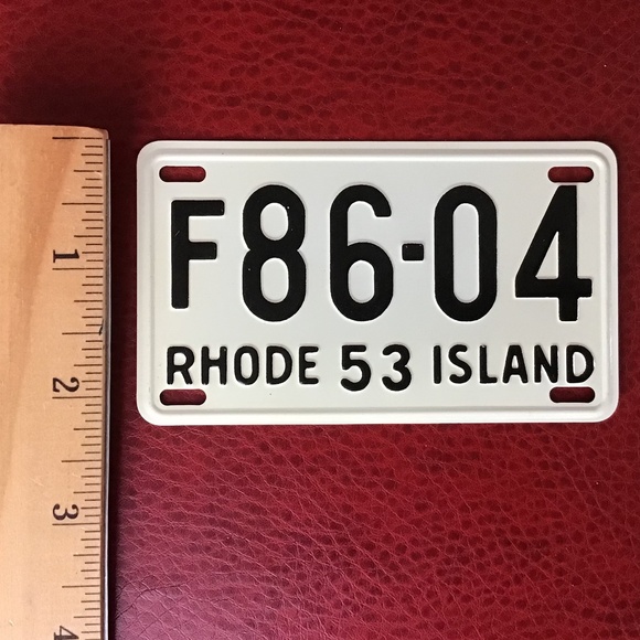 Vintage 1953 License Plate Rhode Island State Bicycle Mini Metal - Picture 7 of 8